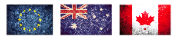 EU, Australia & Canada flags image