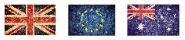 U.K, European Union and Australia flags image