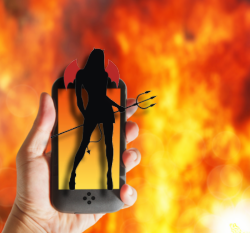 flaming cell phone